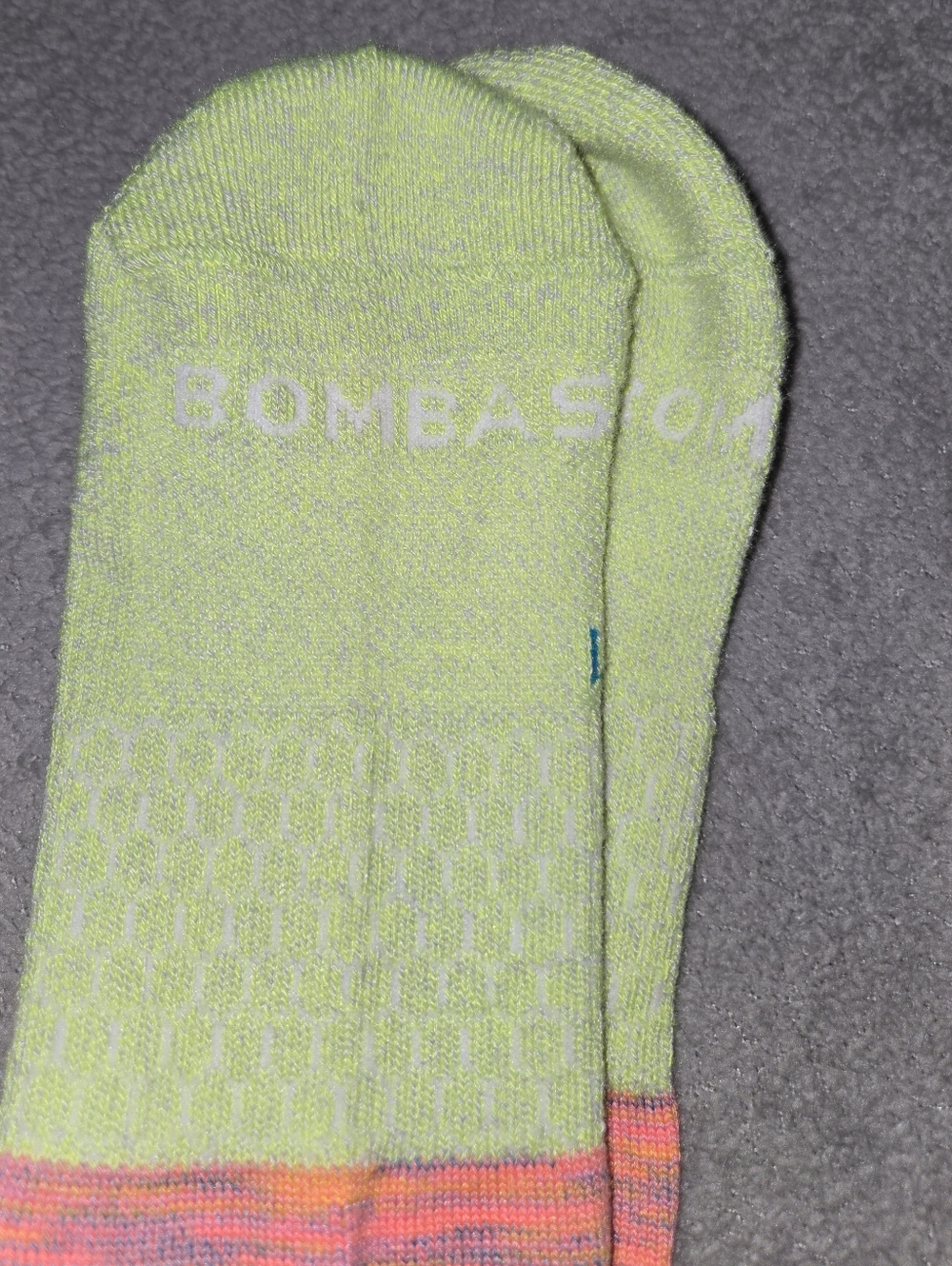 Bombas Men's Colorblock Athletic Socks - Blue, Pink & Lime XL - Picture 3 of 3
